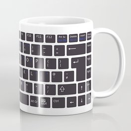 Computer Keyboard Buttons Silhouette Coffee Mug