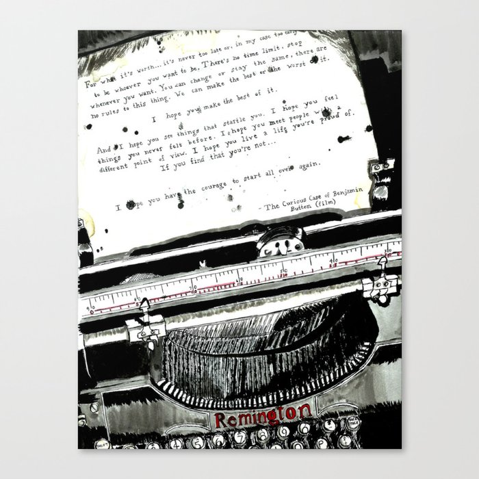 Message in a Typewriter Canvas Print