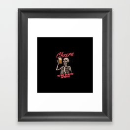 Cheers to My Crappy Future - Beer Skull Funny Evil Gift Framed Art Print