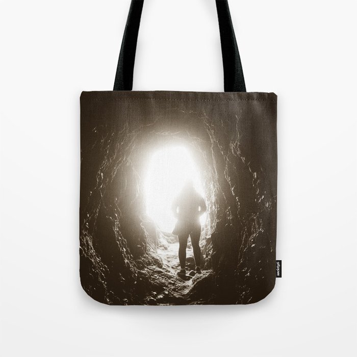 Mystery in the Cave - Sepia Tote Bag