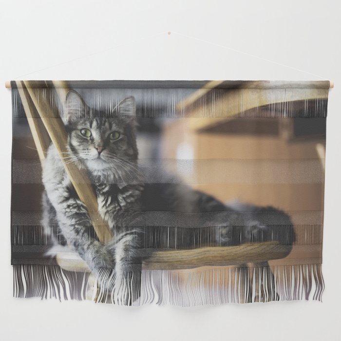 Cute Cat, British Longhair Cat digital painting Wall Hanging