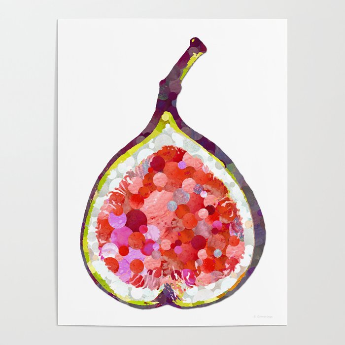 Fruity Fig Art Food Painting Poster