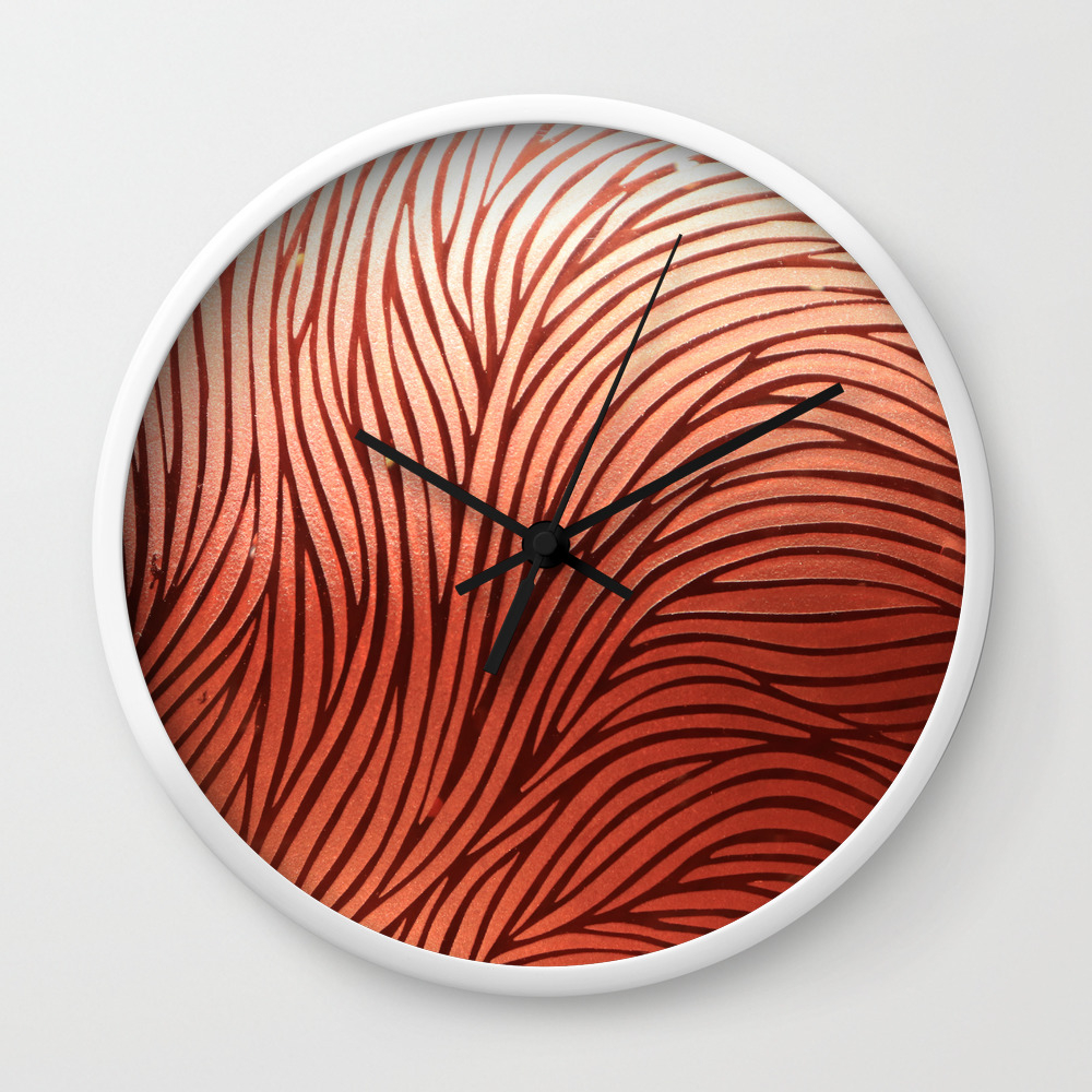 Red Composition Of Multiple Directional Lines Wall Clock By Textures Society6
