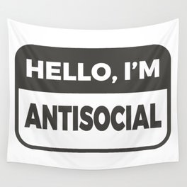Hello, I'm Antisocial Funny Wall Tapestry
