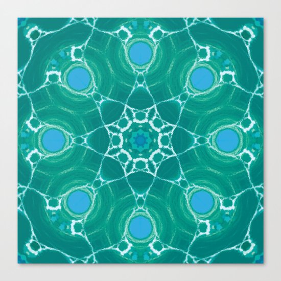 Cyan Star Mandala Canvas Print