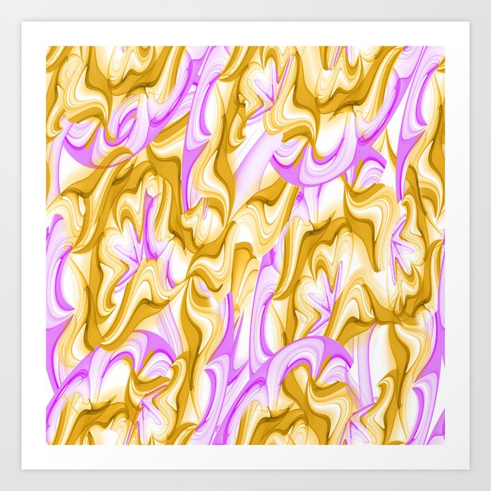 Mustard-yellow and lilac pattern Art Print