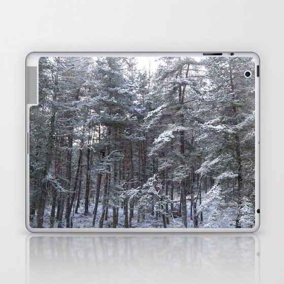 Scottish Highlands Snow Covered Pine Forest Laptop & iPad Skin