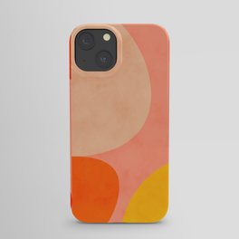 geometry shape mid century organic blush curry teal iPhone Case