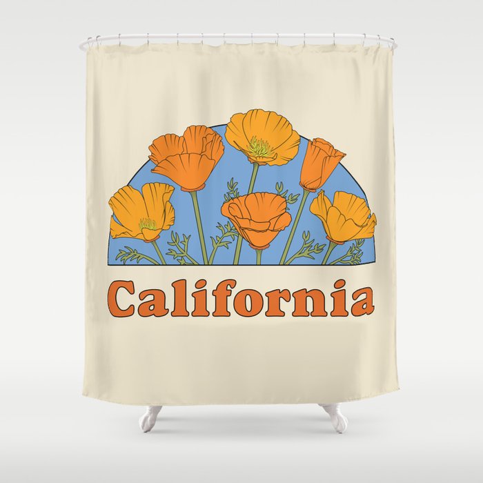 California Poppies Shower Curtain