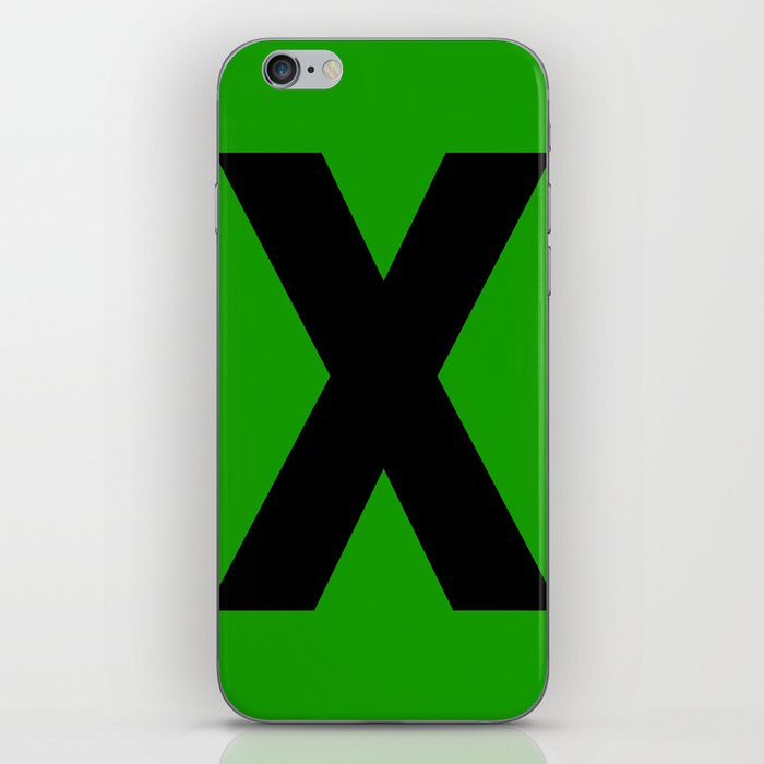 Letter X (Black & Green) iPhone Skin