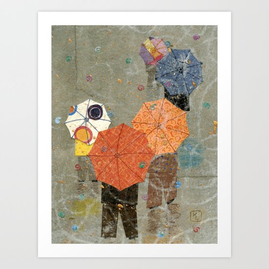 Rainy Day People Art Print