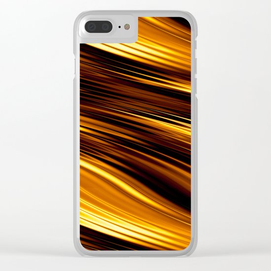 Abstract Orange And Black Waves Clear iPhone Case