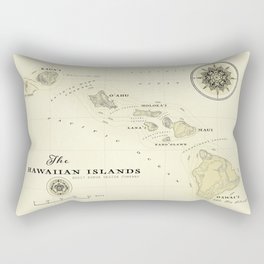 Hawaiian Islands [vintage inspired] map print Rectangular Pillow