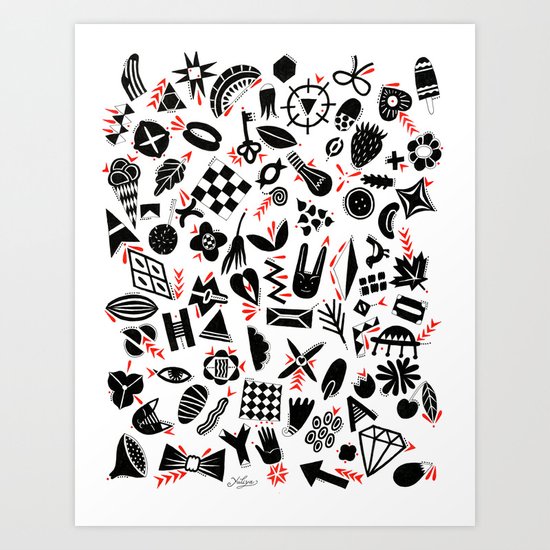Black and white pattern Art Print