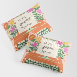 Floral typewriter Pillow Sham