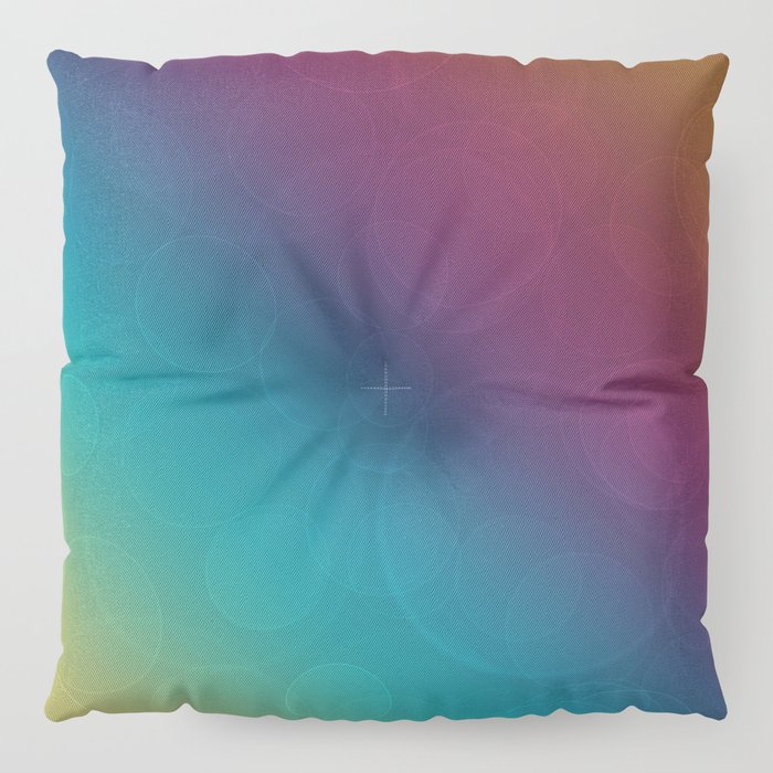 Bohek Bubbles on Rainbow of Color - Ombre multi Colored Spheres Floor Pillow