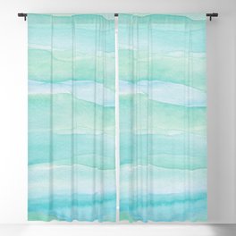 Ocean Layers - Blue Green Watercolor Blackout Curtain