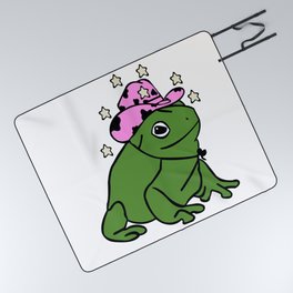 Cowboy Frog - Frog With Cowboy Hat Picnic Blanket