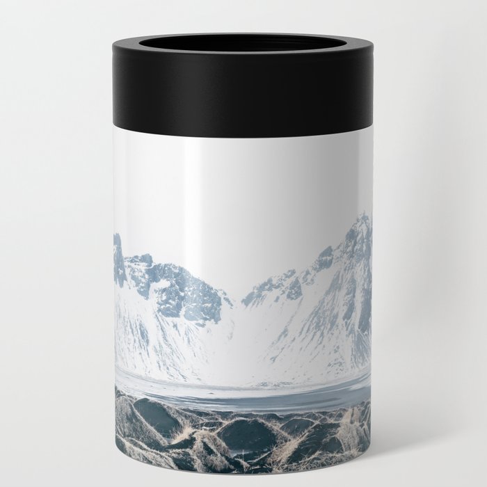 Vestrahorn Snowcapped Mountains Winter Iceland Can Cooler