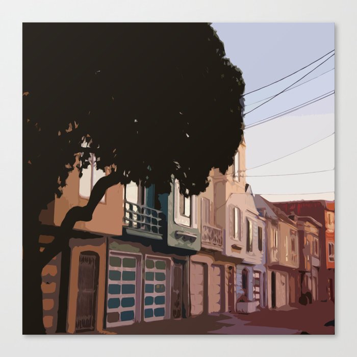 Sunset Houses, San Francisco  Canvas Print