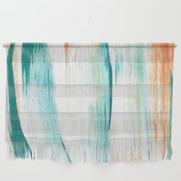 Teal and Orange Brush Strokes Wall Hanging