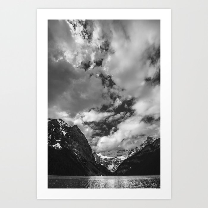 Lake Louise Black and White Minimalism Photography | Black and White | Photography Art Print