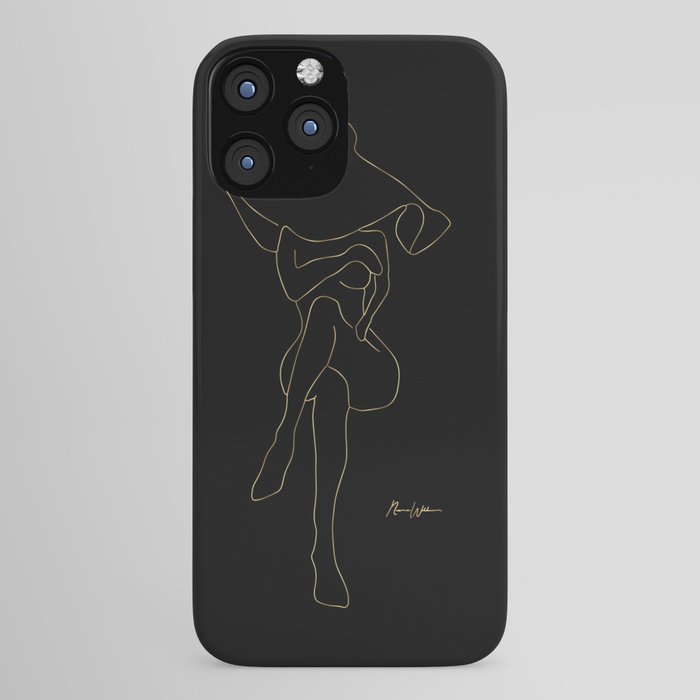 Sultry Women Gold Line Drawing By Nicole William iPhone Case