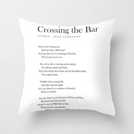 Crossing The Bar - Alfred Lord Tennyson Poem - Literature - Typography 1 Throw Pillow