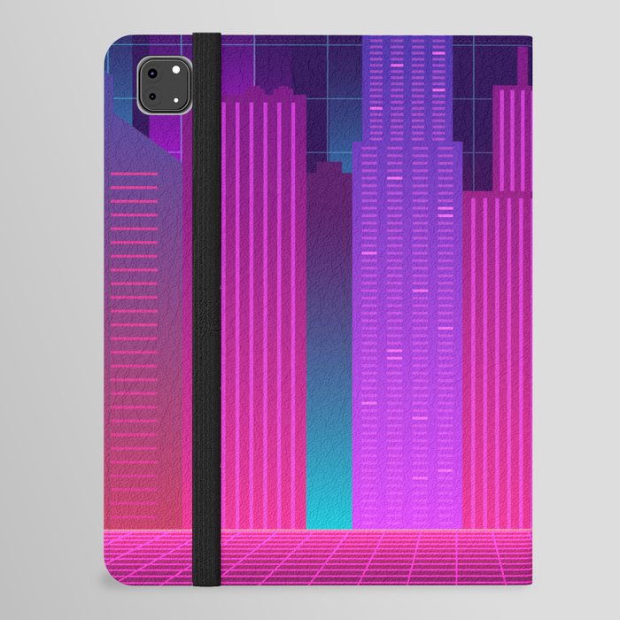 neon synthwave city iPad Folio Case