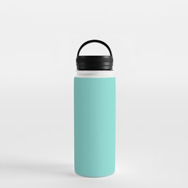 Tiffany Blue Green Solid Color Popular Hues Patternless Shades of Blue Collection - Hex #81D8D0 Water Bottle
