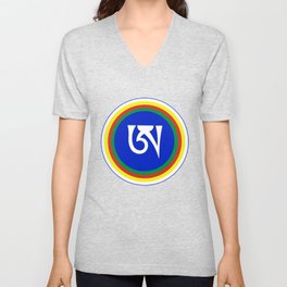 Dzogchen Tibetan Letter A Symbol Buddhism Meditation V Neck T Shirt