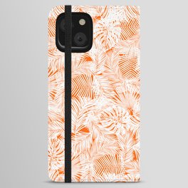 orange tropical leaves pattern iPhone Wallet Case