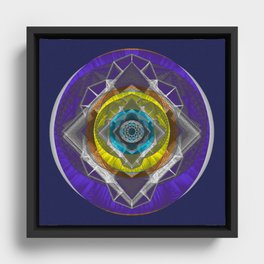 Cosmic Eye Stained Glass Mandala Framed Canvas