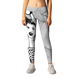 Roy Lichtenstein - Girl with ball Leggings