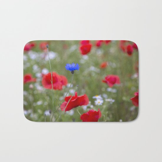 Spring Meadow Poppy Flowers full Bloom Bath Mat