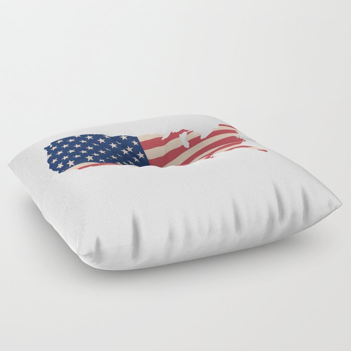 United States of America Map Floor Pillow