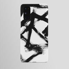 Brushstroke 5 - a simple black and white ink design Android Case