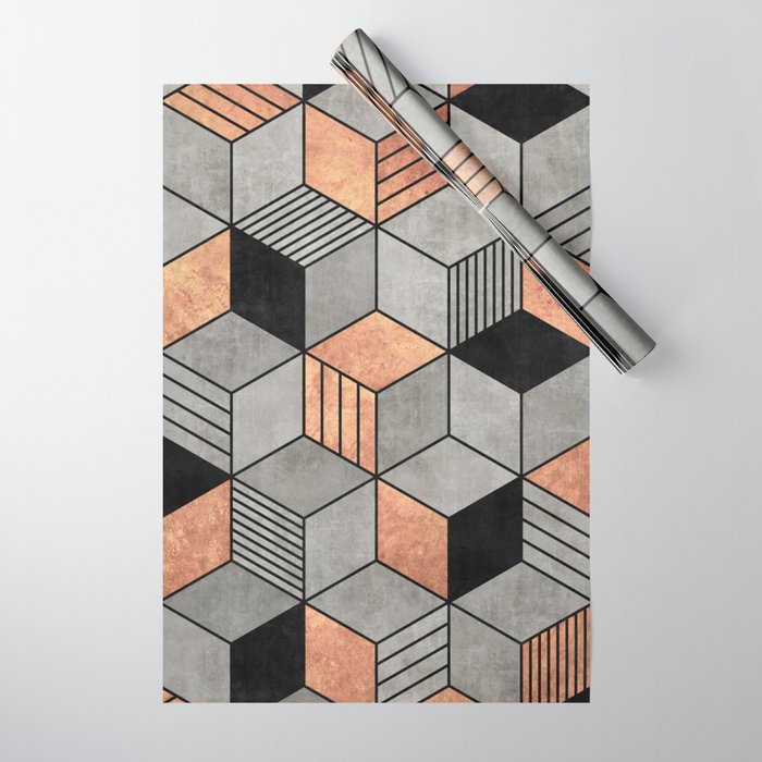Concrete and Copper Cubes 2 Wrapping Paper