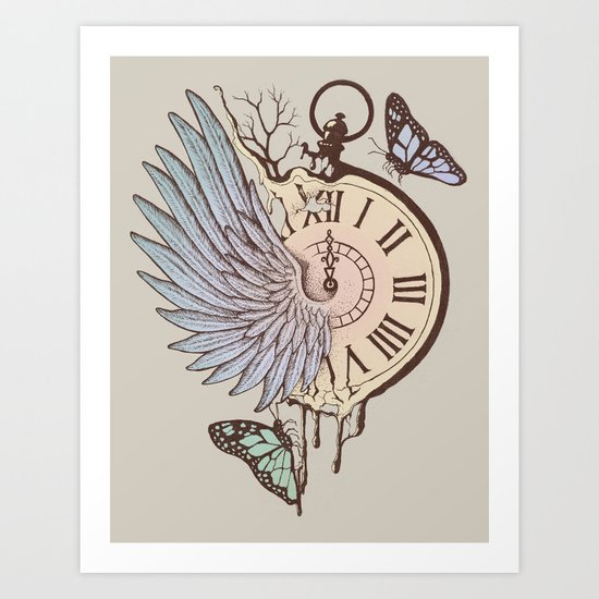 Le Temps Passe Vite (Time Flies) Art Print