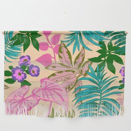 Tropical leaves pattern - Neon Wall Hanging