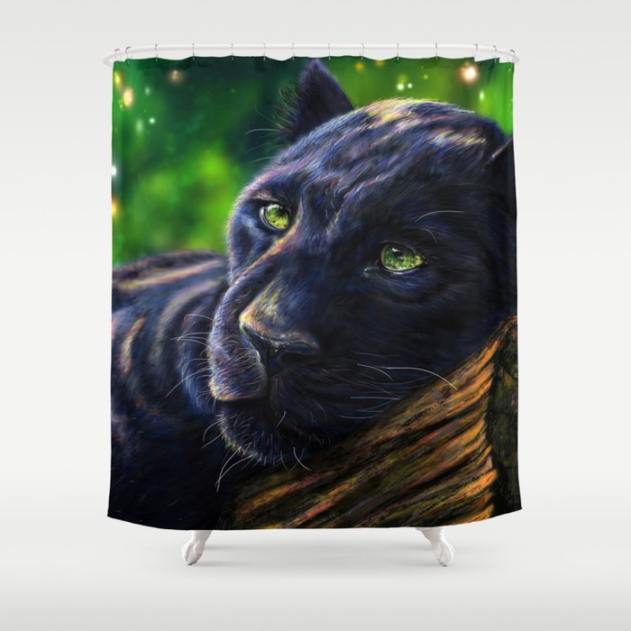 Panther Shower Curtain Black Panther Shower Curtain