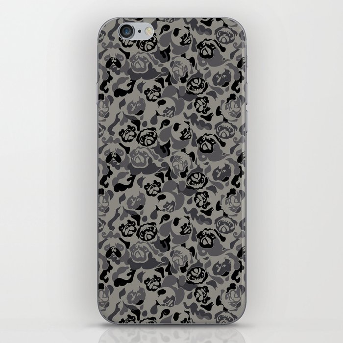 Pug Black Camouflage iPhone Skin