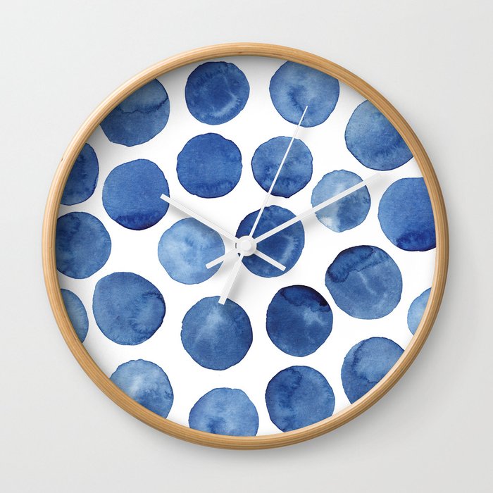 Blue dots Wall Clock