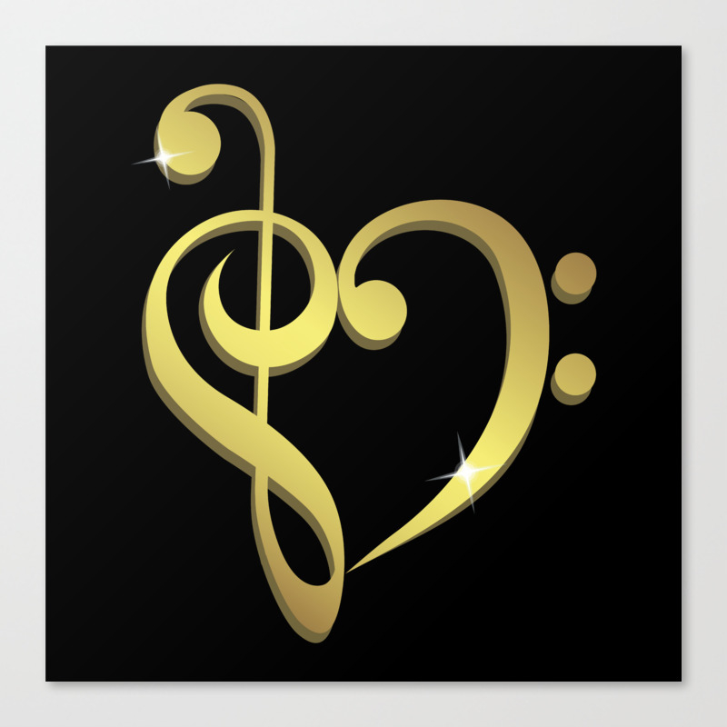 Music Heart Treble Bass Clef Purse Hanger