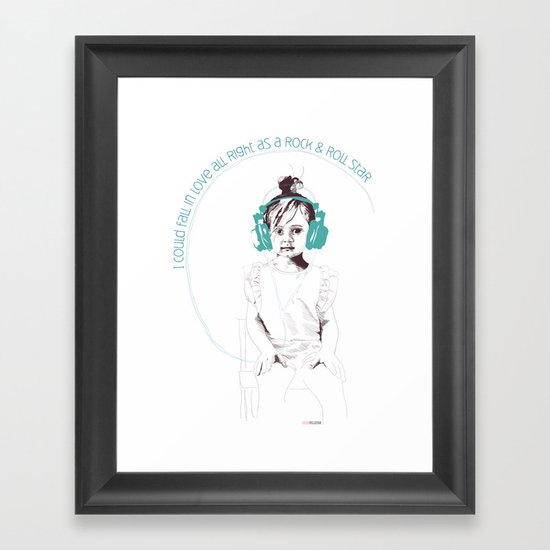RocknRoll Girl Framed Art Print