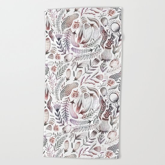 Veggies and flowers Beach Towel