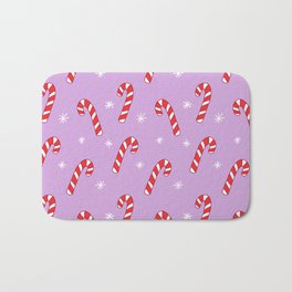 Candy Cane Pattern (purple) Bath Mat | Lilac, Pattern, Modern, Peppermint, Mint, Christmas, Candy, Holiday, Cute, Minimalist 