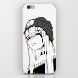 Disapointed sad girl iPhone Skin