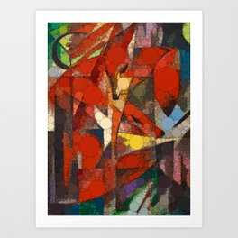 The Foxes, Infinity Dots by After Franz Marc Art Print