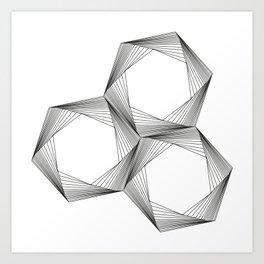 crazy hexagons Art Print